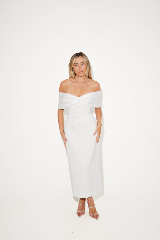 The Ultimate Muse Bow Midi Dress